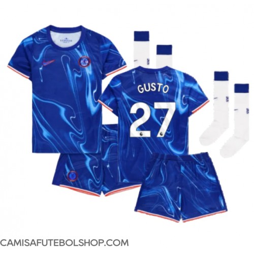 Camisa de time de futebol Chelsea Malo Gusto #27 Replicas 1º Equipamento Infantil 2024-25 Manga Curta (+ Calças curtas)